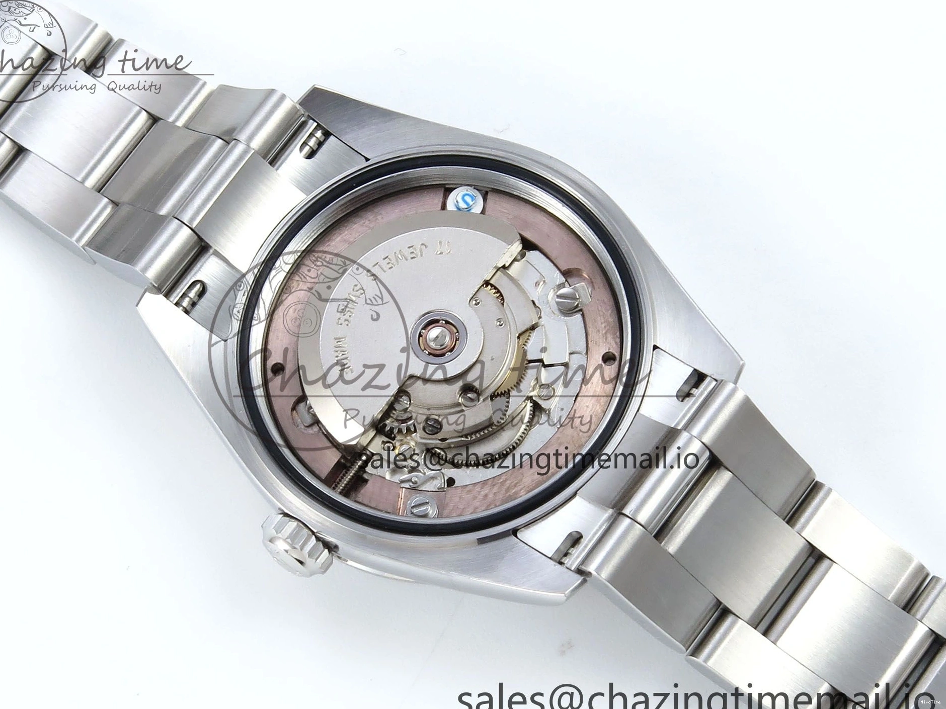 MiroTime 0421 TravelReady DateJust 31 278384RBR ARF 1:1 Best Edition 904L Steel Blue Diamonds Dial Diamonds Bezel on SS Oyster Bracelet ETA 434